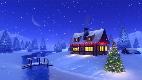 Cozy House With Smoking Chimney Stockvideos Filmmaterial 100