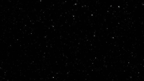 Animated Falling 3D Dust Particles Swirling over Black Background. HD Resolution. 15 Seconds.