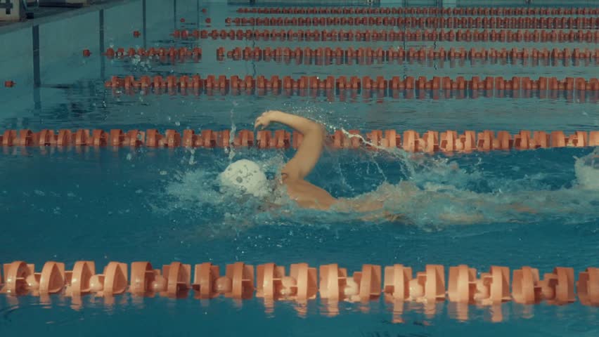 Swimmer in Action in Waterpool Stock Footage Video (100% Royalty-free ...