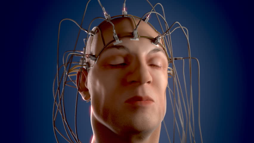 Man Wired To An EEG Machine Or Electroencephalograph Which Produces A ...