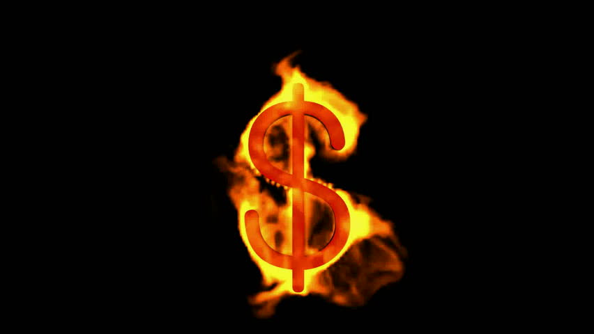 Fire Dollar Sign. Stock Footage Video 4128121 | Shutterstock