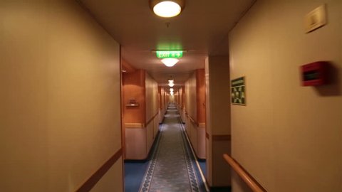 Walking Cruise Ship Hall Past Stockvideos Filmmaterial