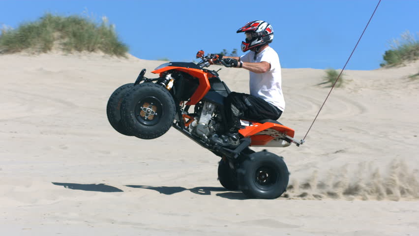 Riding Wheelie On A Quad Stock Footage Video 100 Royalty Free