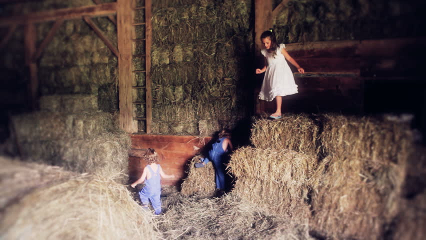 Kids Playing In The Barn Stock Footage Video 100 Royalty Free