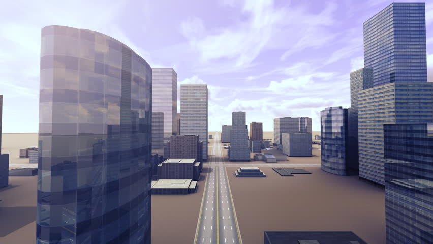 Growing city street view