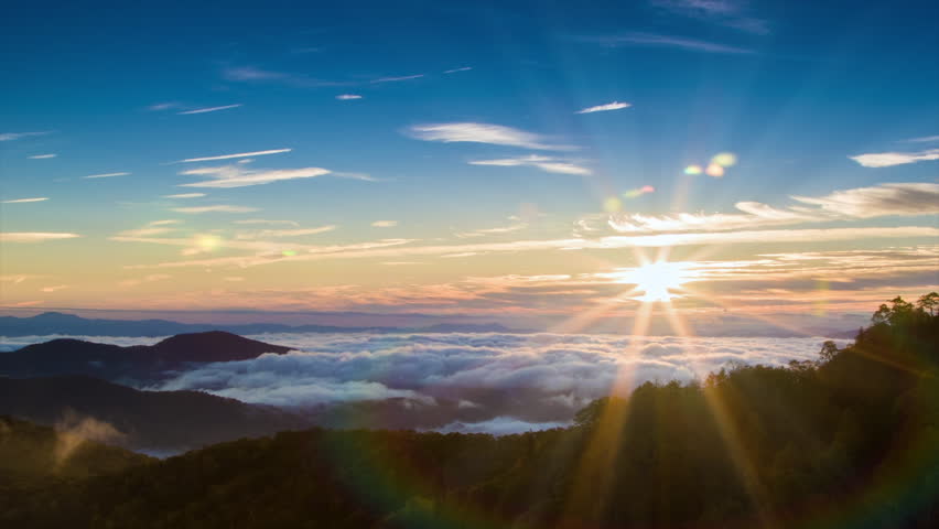 Stock Video Clip of Early Morning Sun Rays at High Elevation | Shutterstock