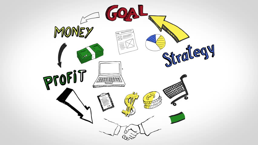 Businessman With Diary Watching Animated Business Plan 