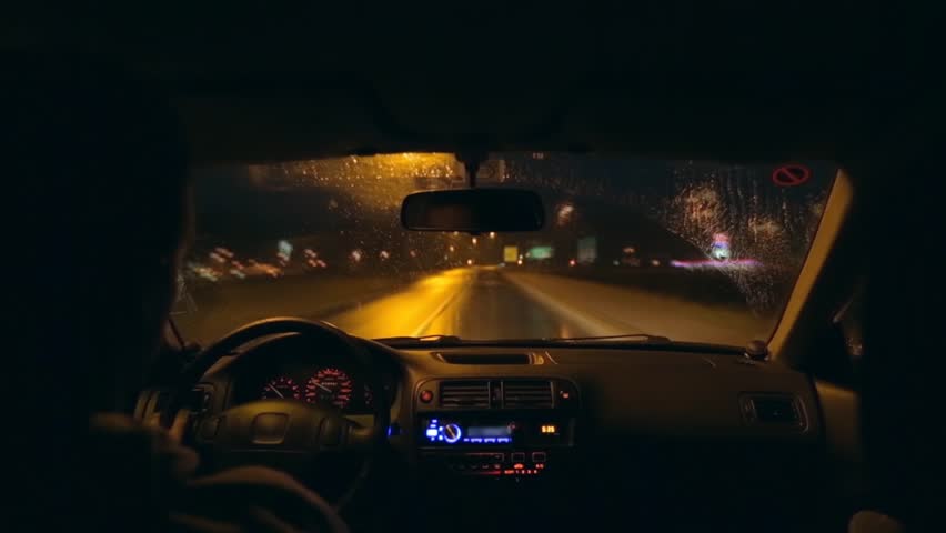 Timelapse Driving Car At Rainy Stock Footage Video 100 Royalty Save