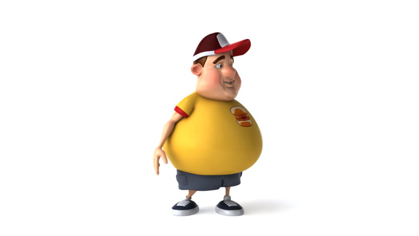 Animation Of A Man Gaining Weight - Shirt Getting Tight And Popping A