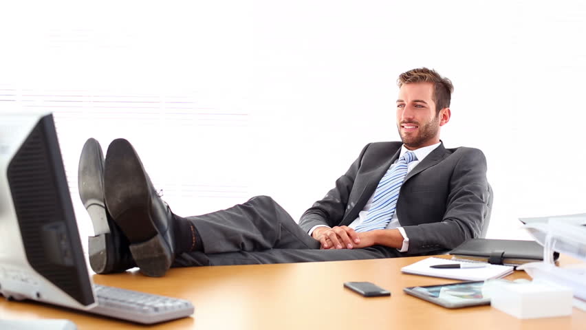 Relaxed Businessman Putting His Feet Stock Footage Video 100 Royalty Free 5648702 Shutterstock
