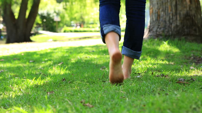 Stock Video Of Woman Walking Barefoot On The Grass 5895902 Shutterstock