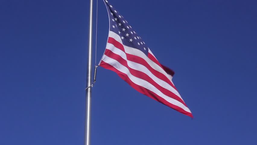 American Flag in the Wind Stock Footage Video (100% Royalty-free ...