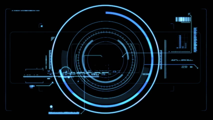 System Start. Robot Hand Pressing Screen With Futuristic Software ...