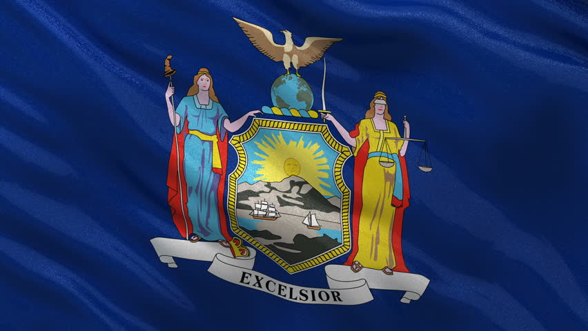 Seamless Loop Of The New York State Flag With Highly Detailed Fabric ...