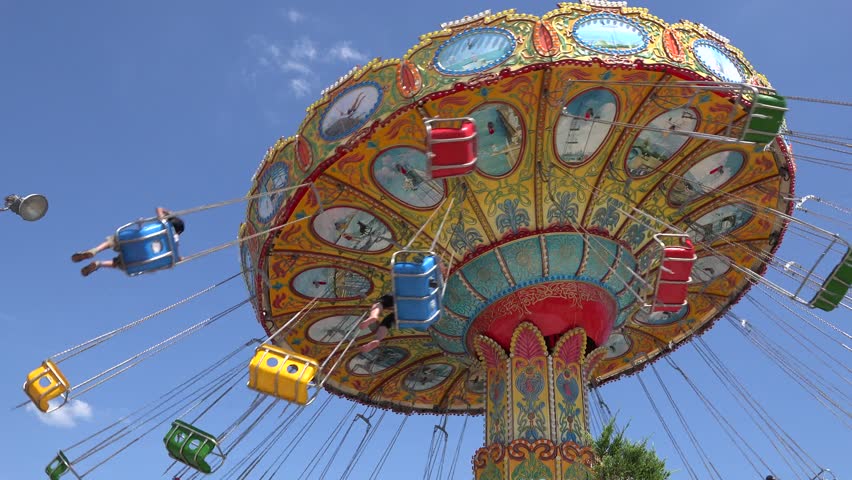 Carnival Swing Ride At Midway Stock Footage Video 1737907 