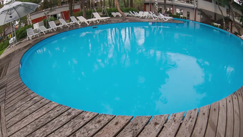 above ground pool overflowing from rain