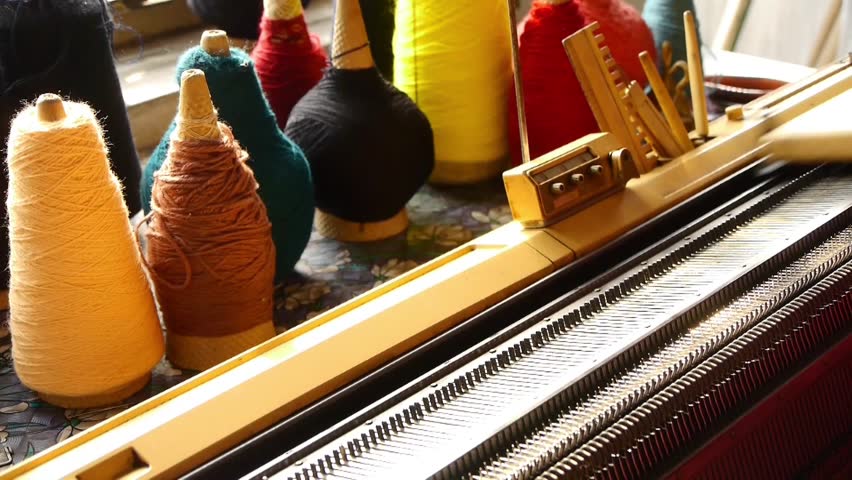 Modern Machine for Knitting On Stock Footage Video (100% Royalty-free ...