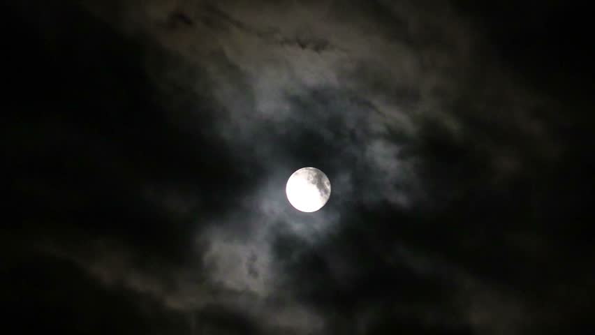 Full Moon Behind Cloudy Night Sky Animation (seamless Loop) Stock ...