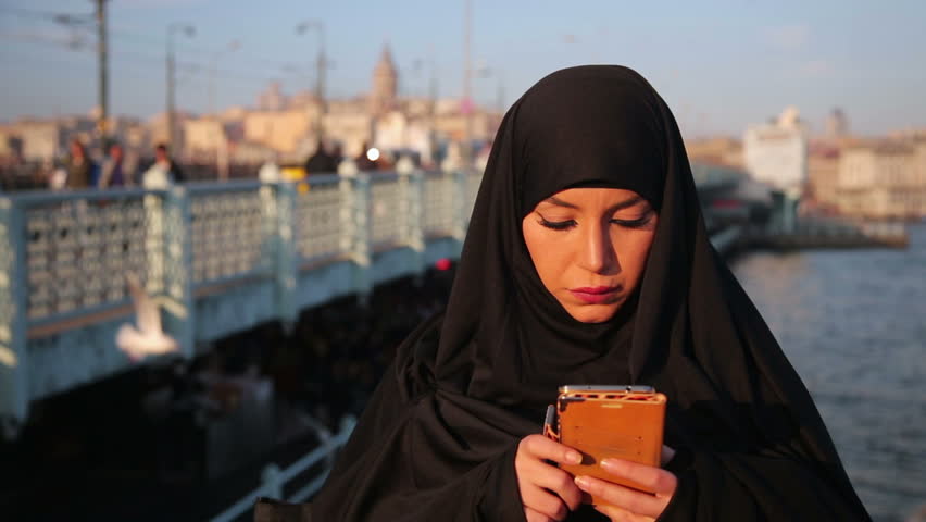 Steadycam - Woman With Chador, Hijab Wearing Sunglasses 