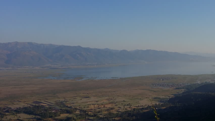 Stock Video Clip of Aerial view panorama of Inle Lake in | Shutterstock