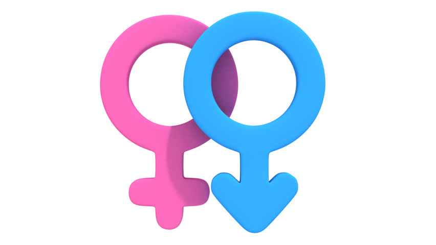 Male And Female Signs Rotate Animation Seamless Stockvideoklip