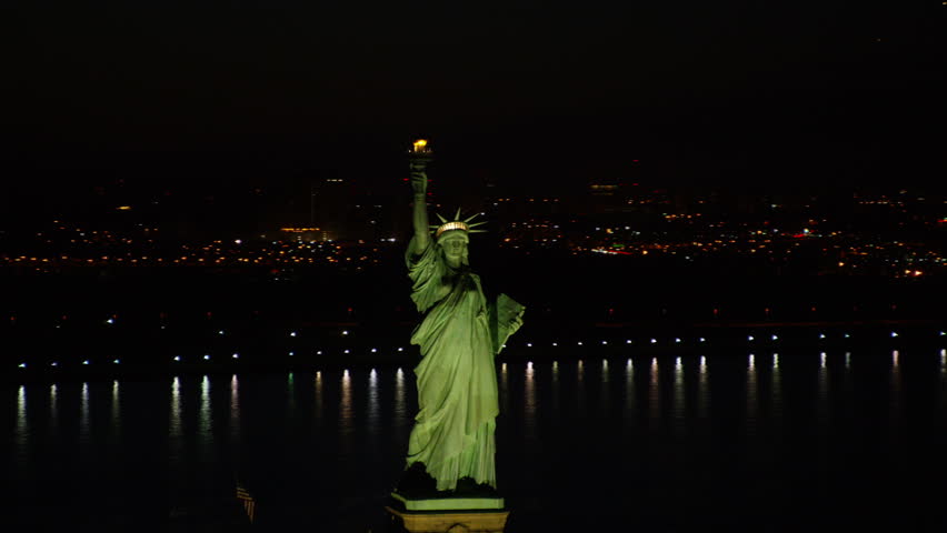 Image result for statue of liberty at night