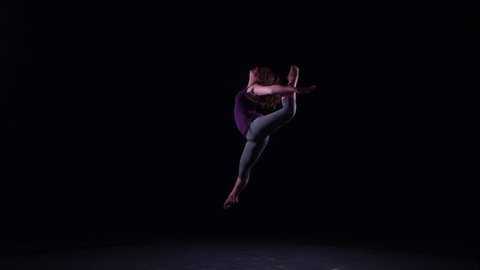 Girl Dancing On Black Background Slow Stock Footage Video (100%  Royalty-free) 7266112 | Shutterstock