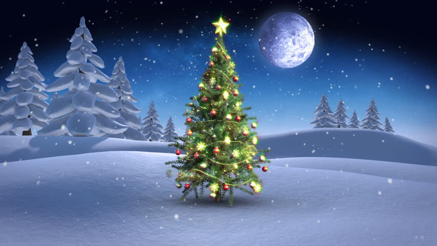 Digital Animation of Christmas Scene Stock Footage Video (100% Royalty