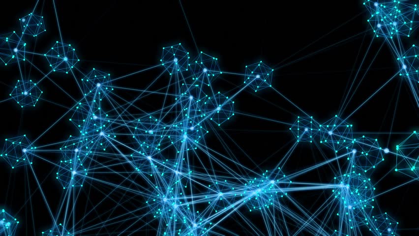 Network Connections. Abstract Animation Of A Growing Network. Seamless ...