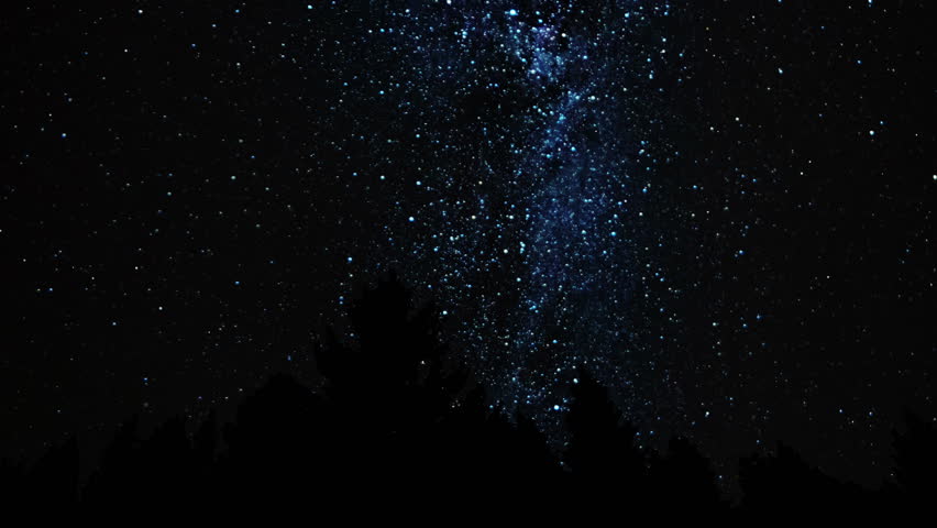 Dark Starry Night in the Stock Footage Video (100% Royalty-free