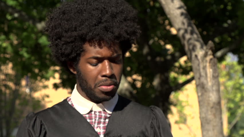 Hd00 11a Close Up Of A Black Graduation Student Trying To Make His