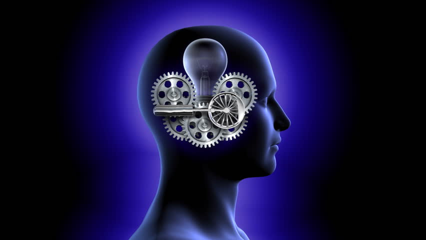 A 1080p Resolution Stock Video Of Gears Inside A Man's Head Spinning ...