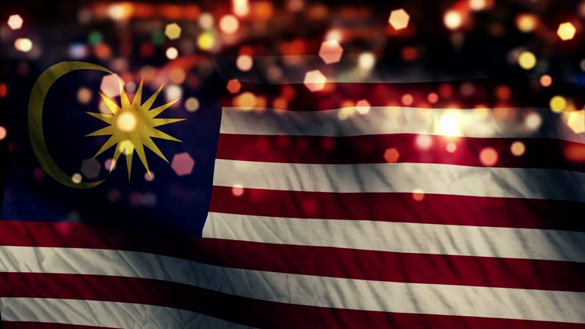 Malaysia National Flag City Light Night Bokeh Loop Animation - 4K ...