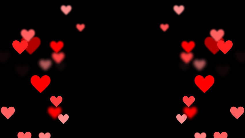 Red Valentines Love Hearts Black Background Computer ...