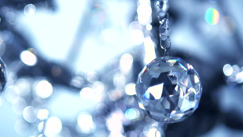 Abstract Background Blue Bokeh. Chandelier Close Up. Stock Footage ...