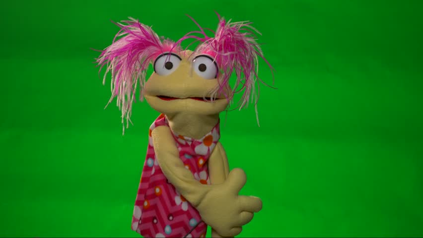 Unique Original Puppet Muppet Variety Of Actions On Green Screen Stock ...