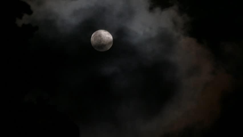 Time Lapse Of Moon. Full Moon Night. Mystical Horror Nightmare. Spooky ...