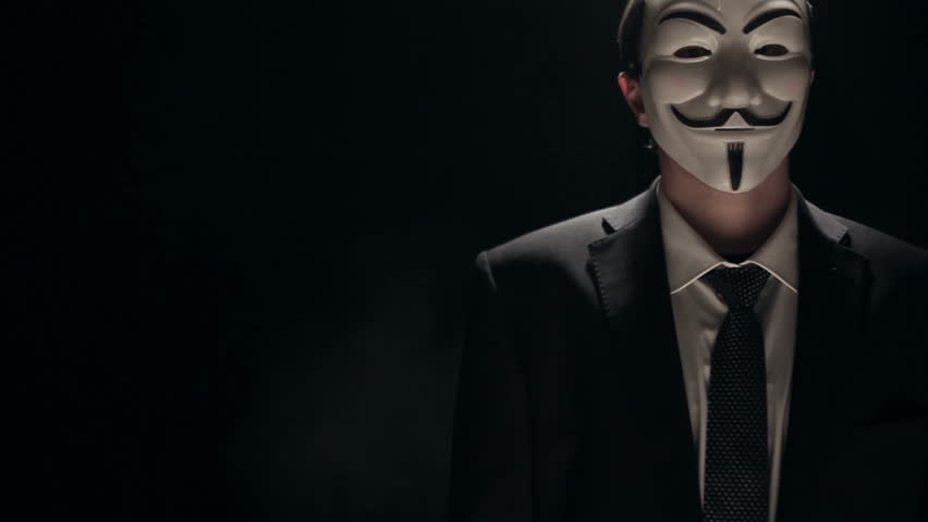 Anonymous Hacker  Activist On Black Background S quences 