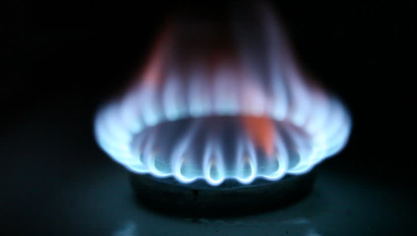 Ignition Of The Gas From The Burner Gas Kitchen Stove By Magnesium ...