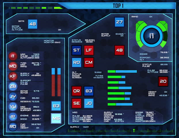 Command Center Interface Animation (map) Stock Footage Video 9451247 ...