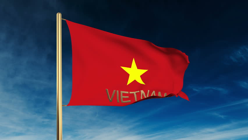 Vietnam Flag Waving Against Time-lapse Clouds Background Stock Footage ...