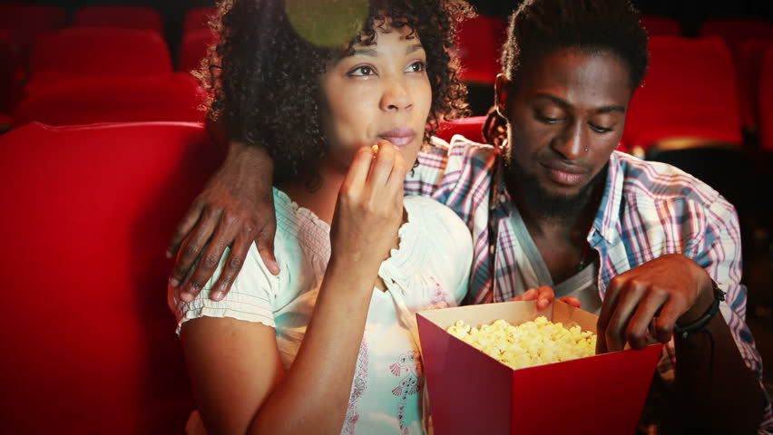  Cute  Couple  Watching a Movie  Stock Footage Video  100 