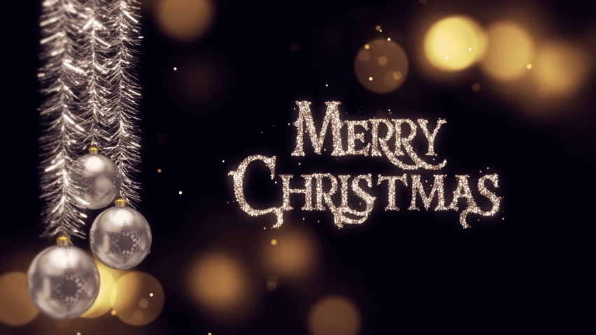 Merry Christmas seamless loop glitter text with… - Royalty Free Video